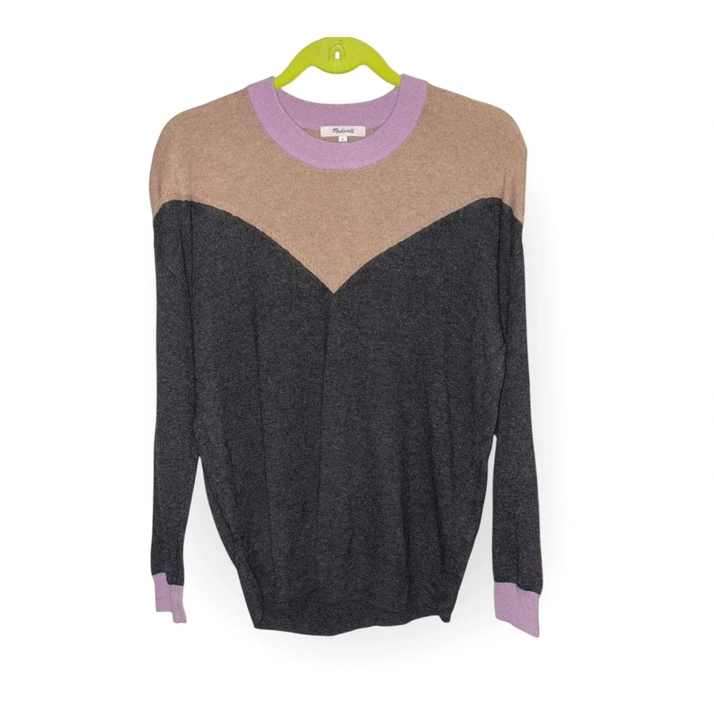Madewell sz SM Color block‎ Alpaca Wool Blend Sweater Excellent